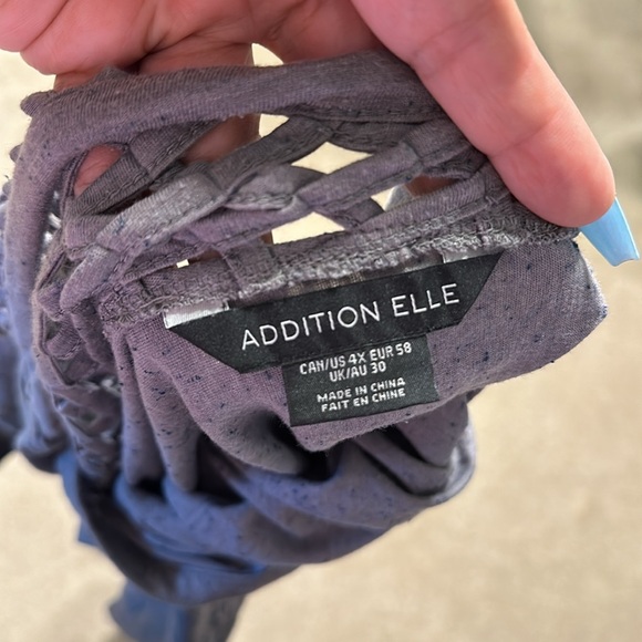 4X Additon Elle Grey Speckled Top with Cross Hatch Back - Picture 3 of 4